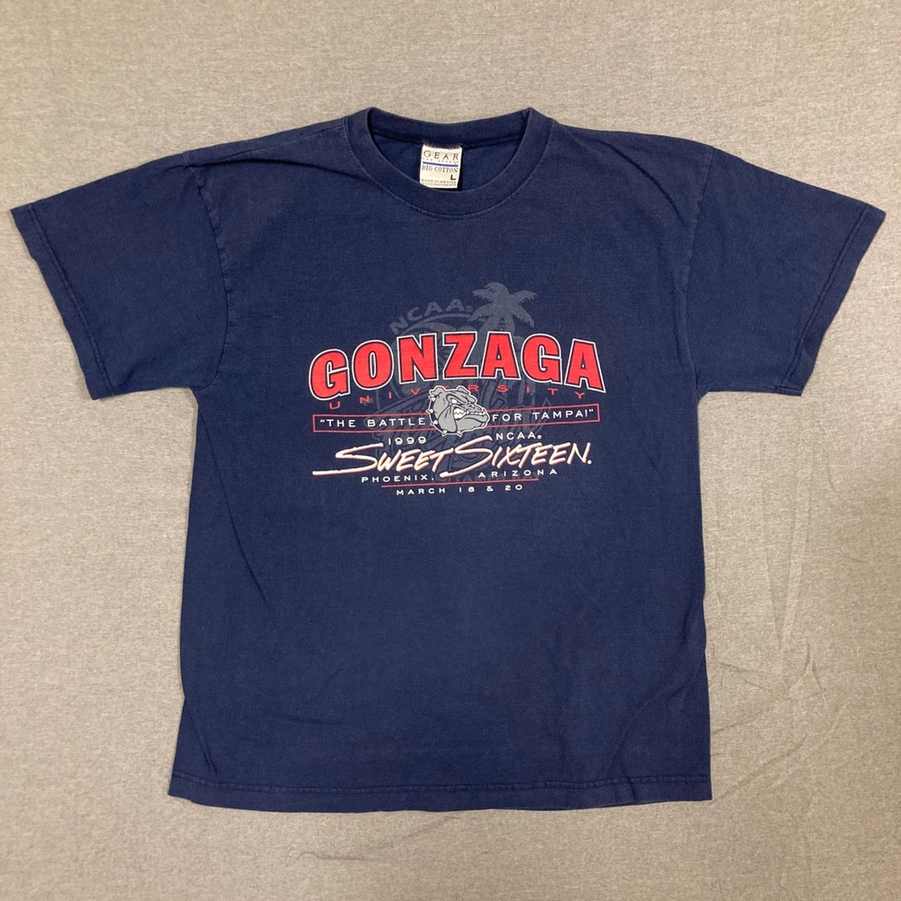 Vintage 1999 Gonzaga University Sweet Sixteen T-Shirt Gear For Sports Mens L
